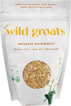 WILD GROATS Organic Raw Buckwheat - Grown in USA, Sproutable Seeds, 16 Oz. Gluten Free, Hulled, Vegan Complete Protein, Whole Grain, Non-GMO | For Sprouting, Flour, Cereal, Porridge, Cooking
