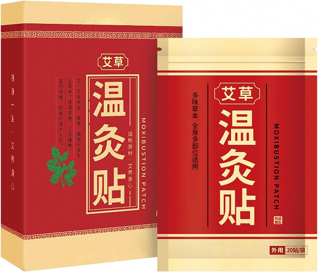 Moxibustion Patches (40 Count) - Natural Mugwort Heat Patches for Knee Neck Shoulder Back Waist - Self-Heating Herbal Warm Pads - Soothing Heat for Daily Wellness