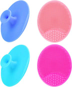 Baby Bath Brush, Baby Cradle Cap Brush, Silicone Massage Brush, Silicone Scrubbers Exfoliator Brush, Skin Scrubber Baby Essential for Dry Skin, Cradle Cap and Eczema (Small-4PCS)