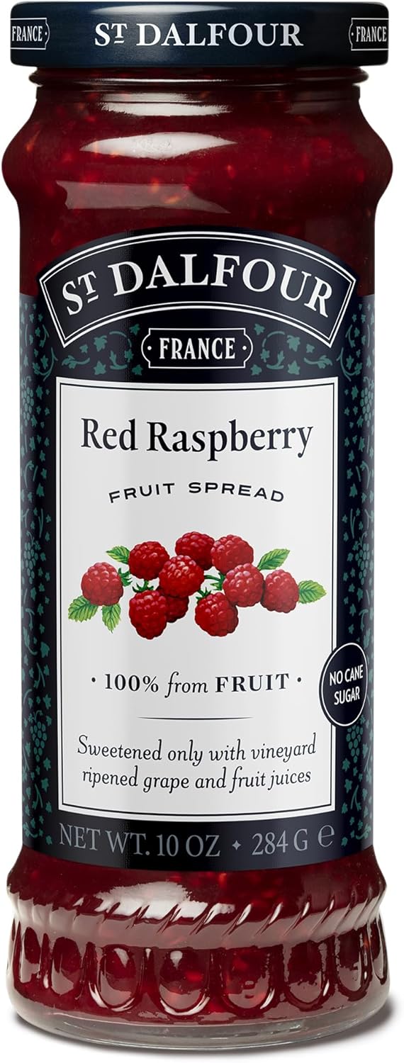St. Dalfour Red Raspberry Fruit Spread - 10oz - 100% from Fruit, No Artificial Ingredients, Non-GMO, No Cane Sugars, All Natural, Made in France