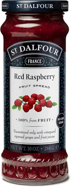 St. Dalfour Red Raspberry Fruit Spread - 10oz - 100% from Fruit, No Artificial Ingredients, Non-GMO, No Cane Sugars, All Natural, Made in France
