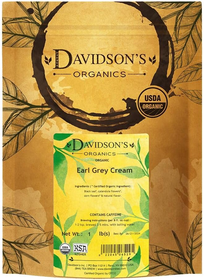 Davidson's Organics, Earl Grey Cream, Loose Leaf Tea, 16-Ounce Bag