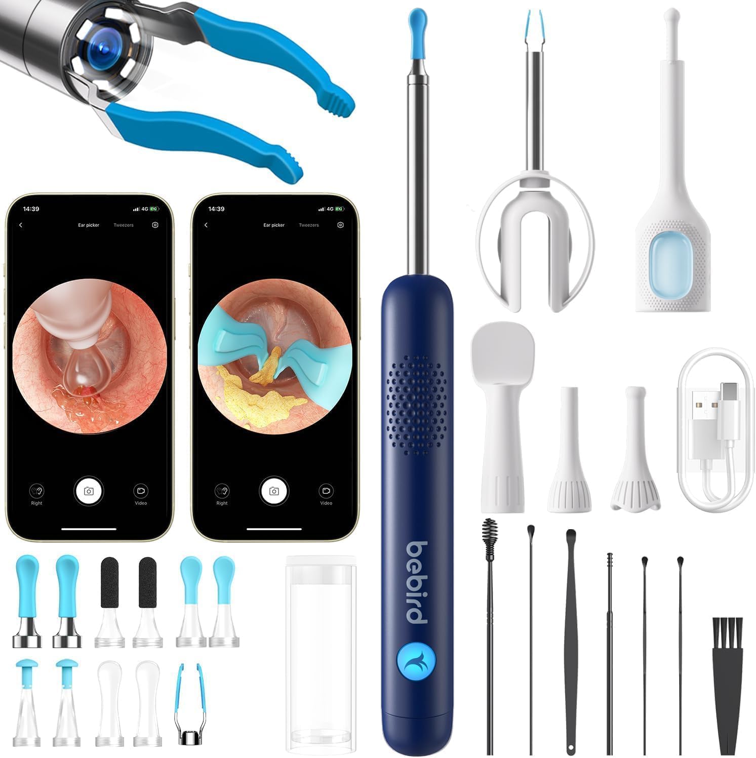 BEBIRD Ear Wax Removal, Ear Cleaner with Camera Wireless Otoscope with 1080P HD Waterproof Digital Endoscope with 6 LED Light, Mom Gadgets for Baby Ear Cleaners Checking