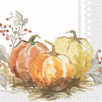 IHR Ideal Home Range Cocktail Napkins Disposable 3-Ply Paper Party Napkin Pack, 5" x 5", Painted Pumpkin, 20-Count