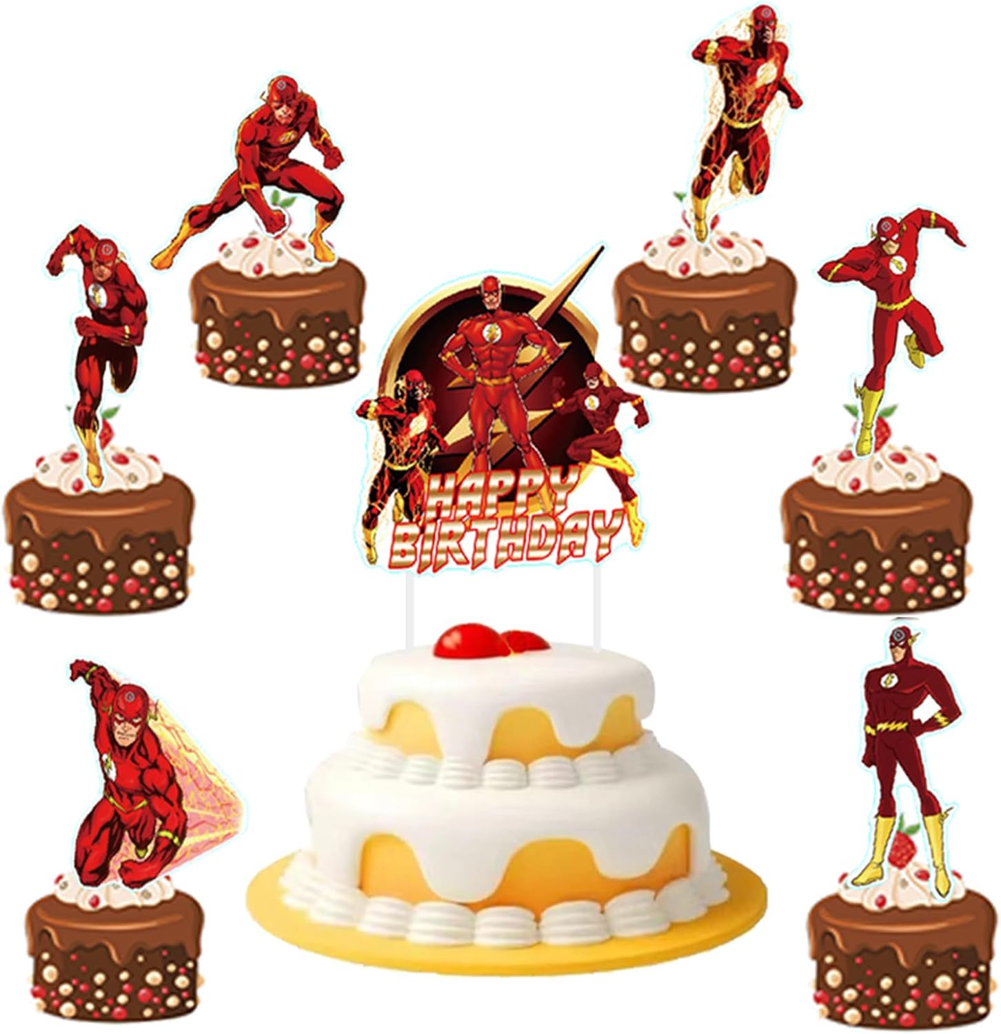 25PCS Children Cake Toppers Cupcake Toppers Cake Decorations,Children Birthday Party Supplies Decorations (6)