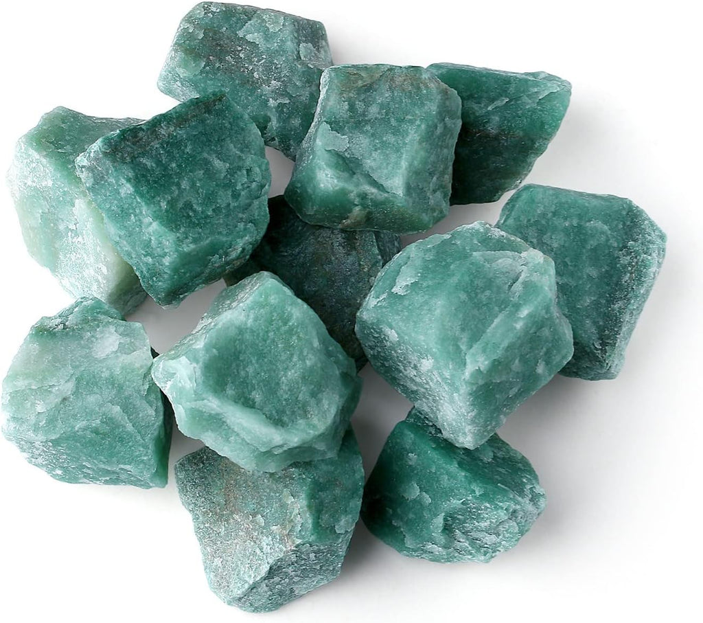 LAIDANLA Green Aventurine 2" Natural Rough Stones Crystal Large Raw Crystals Bulk Healing Gemstones for Reiki Healing Tumbling Fountain Rocks Wire Wrapping Decoration 4PCS 0.55lb