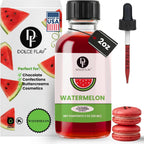 Dolce Flav Watermelon Extract – 2 Ounce Oil-Soluble Kosher, Sugar-Free, Concentrated Juicy Watermelon Flavoring for Baking, Chocolates & Desserts, Includes Measured Dropper