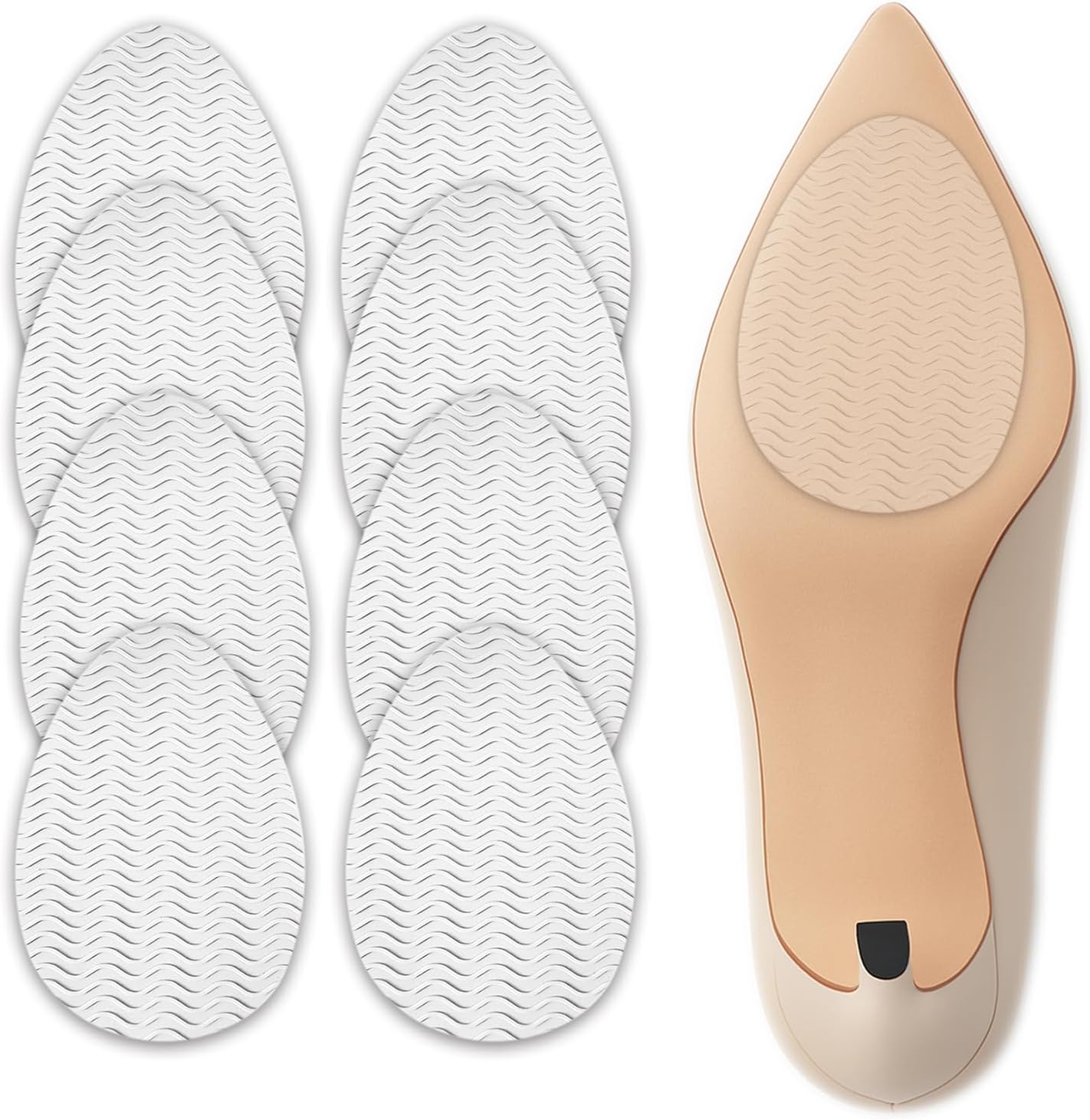 Clear Non Slip Shoe Pads for Heels – Anti-Slip Grip Inserts for Pumps, Stilettos & Dress Shoes, Invisible Traction Stickers for Pointed Toe Soles