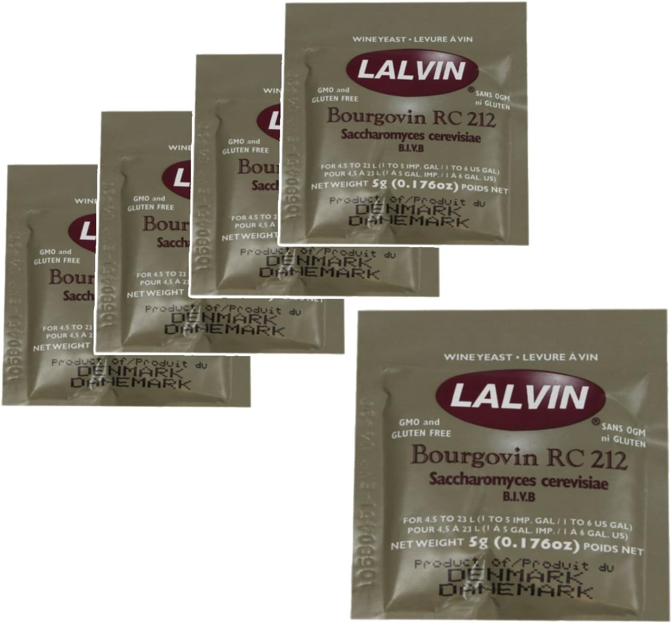 5x Lalvin RC 212 Yeast Red Wine 5g Homebrew Wine Making 4.5L-23L Pinot Noir