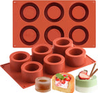 JOERSH 2Pcs Chocolate Candy Mold Silicone Round Molds for Baking Muffin Cake, Dessert, Cookie, Food Bowl, Shot Glass Ice Molds for Freezer