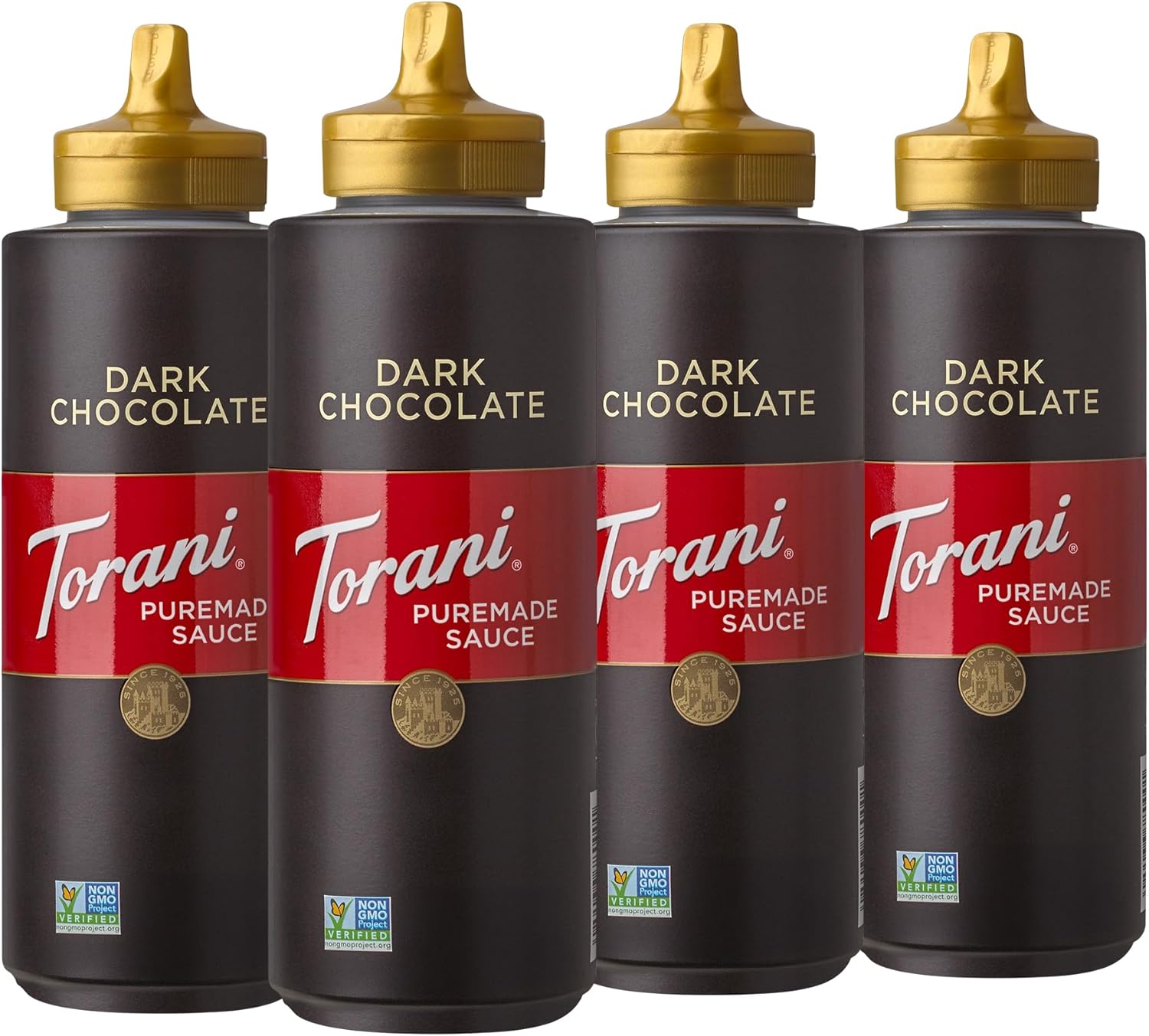 Torani Puremade Sauce, Dark Chocolate, 16.5 Ounces (Pack of 4)
