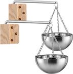 Nuogo 2 Set Sauna Aromatherapy Bowls Oil Cup Holder Swinging Arm Stainless Steel Sauna Accessories Aroma Fragrance Essential Oil Diffuser for Spa Gift