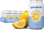 Spindrift Sparkling Water, Lemon Flavored, Made with Real Squeezed Fruit, 12 Fl Oz Cans, Pack of 24 (Only 3 Calories per Can)