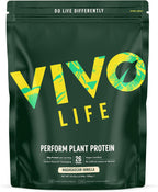 Vivo life Perform Plant Protein Powder | 25g Protein with 6g BCAAs, Iron, Zinc, Turmeric & Herbal Enzyme Blend | Lactose Free & Easy to Digest, Plant-Based Nutrition | Vanilla - 26 Servings
