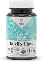 Devil's Claw USDA Organic 60 Capsules | High-Potency Natural Supplement | Certified Organic Vegetarian Capsules and Organic Devil's Claw (Harpagophytum procumbens) Dried Root (60 Capsules)