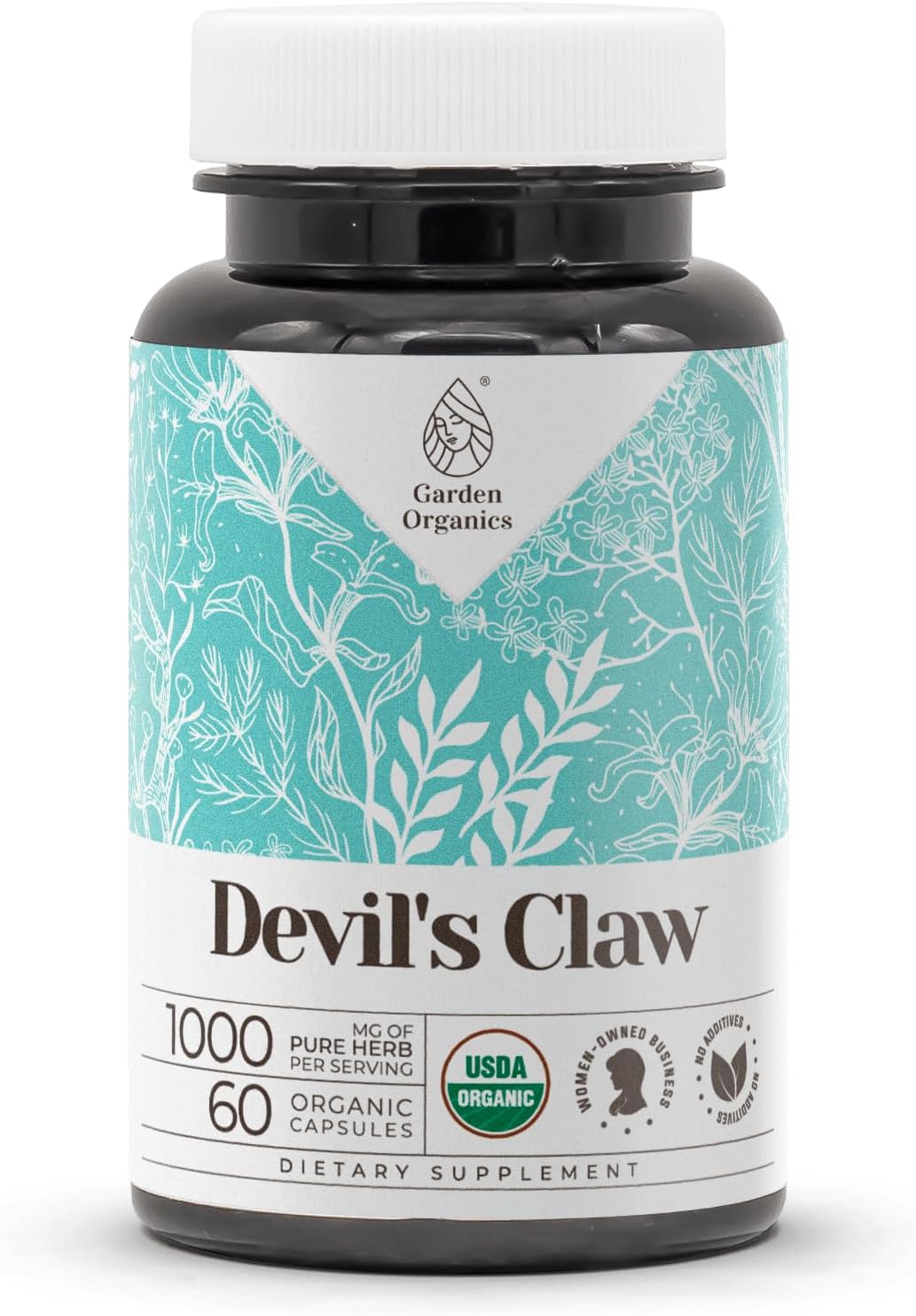 Devil's Claw USDA Organic 60 Capsules | High-Potency Natural Supplement | Certified Organic Vegetarian Capsules and Organic Devil's Claw (Harpagophytum procumbens) Dried Root (60 Capsules)