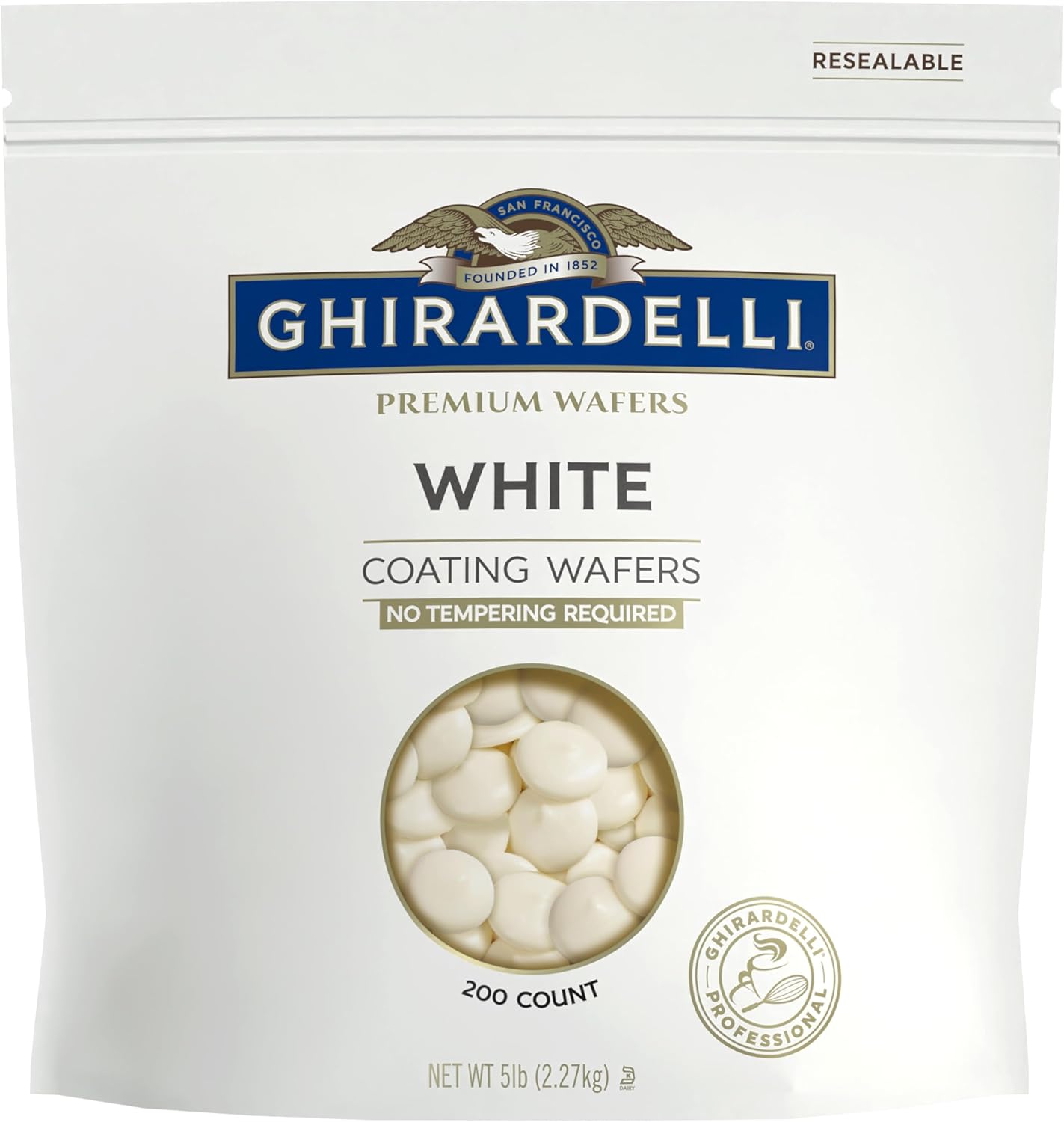 Ghirardelli Premium White Coating Wafers, 5lb Bag