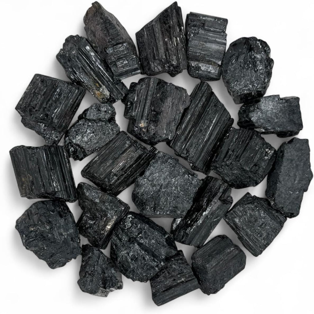 Rough Black Tourmaline Crystals - Raw Natural Black Tourmaline Stones Bulk - Crystal Healing (1-2", 3, count)