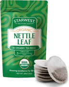 Starwest Botanicals Organic Nettle Leaf Tea - Caffeine Free Herbal Tea, Promotes Calm, USDA Organic Nettle Leaf, String Free Sachets, Non GMO - 20 Tea Bags