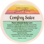 Comfrey Salve | Organic, Non-GMO, Small-Batch Herbal Balm | Family Made in WV | 2 oz Jar