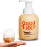 GoodEgg Organic Egg Cleaner for Farm Fresh Eggs, Food-Grade, Non-Toxic, Chicken Coop Accessories, Egg Washing Solution, USA-Made Foaming Pump, Refillable 12floz Bottle, As Seen On Shark Tank