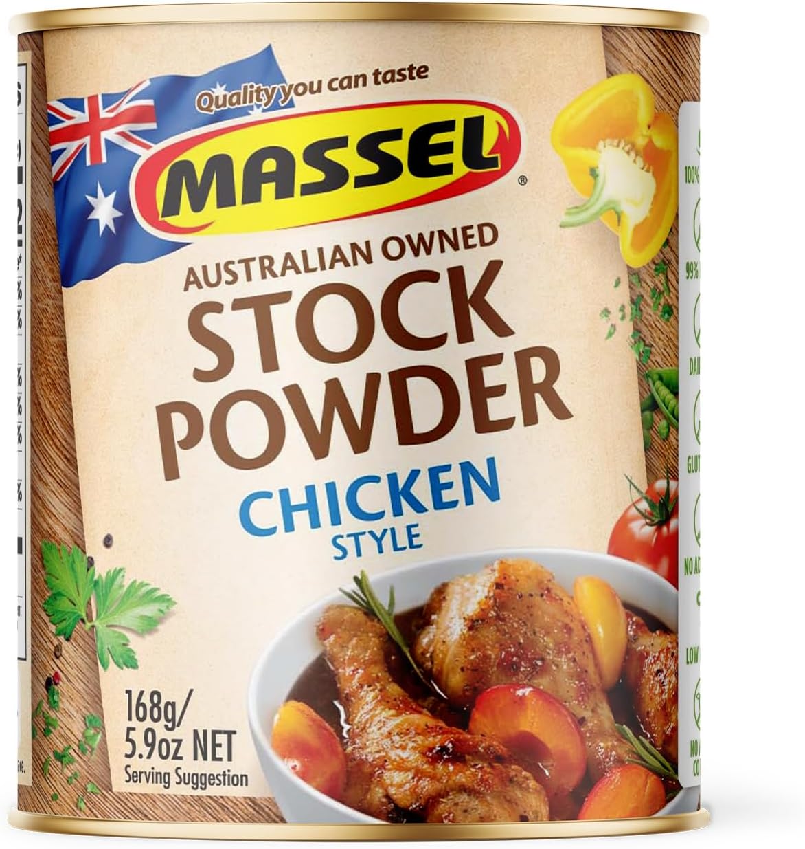 Massel Chicken Style Bouillon Powder – Gluten-Free, Fat-Free, MSG-Free, Non-GMO – 168g
