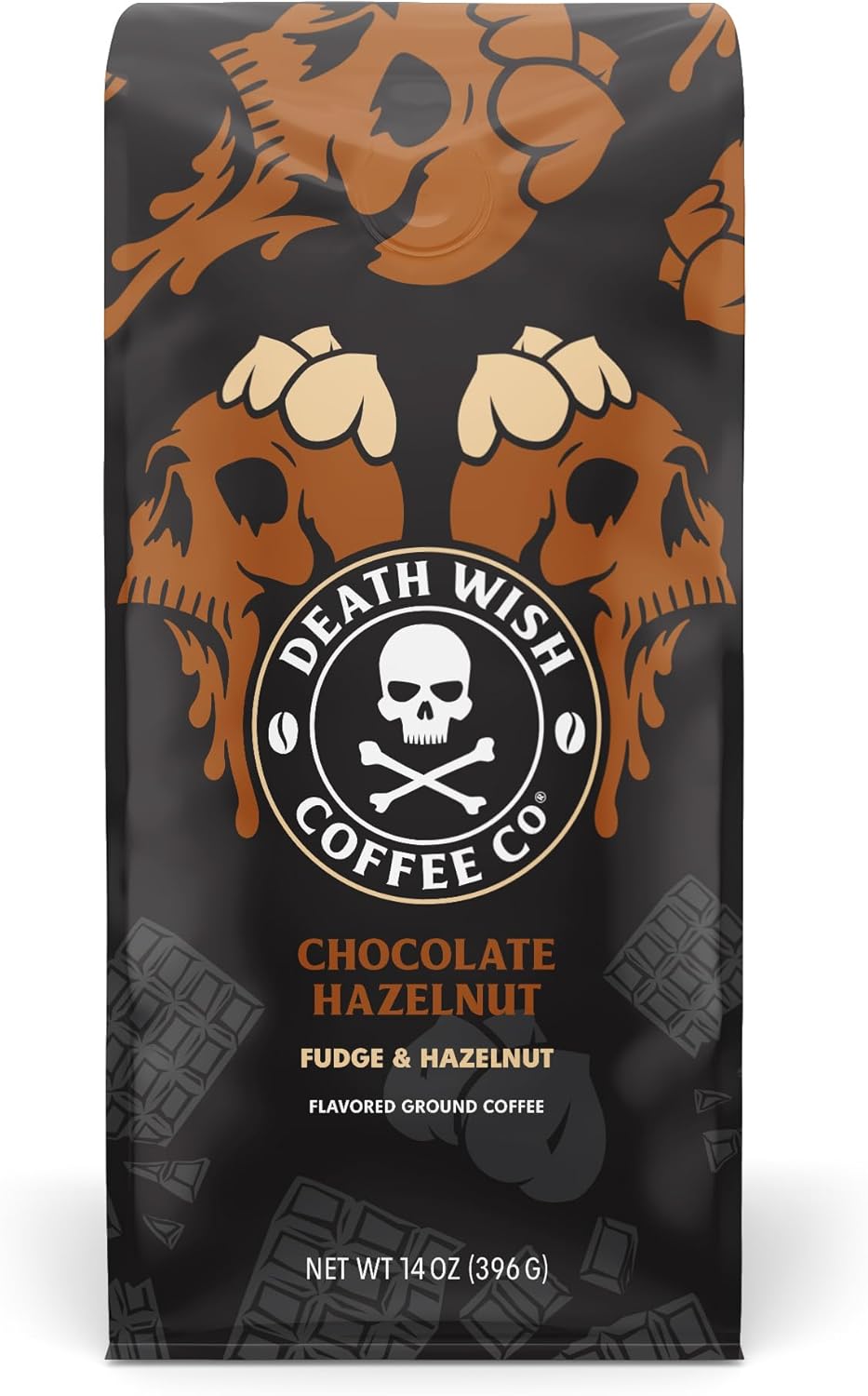 DEATH WISH COFFEE - Chocolate Hazelnut Ground Coffee, Fair Trade (14 oz)