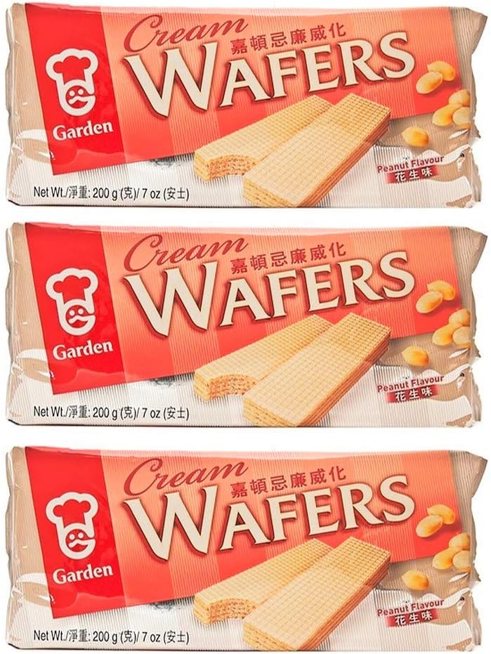 Garden Cream Wafers Peanut Flavor 200g, 3 Pack