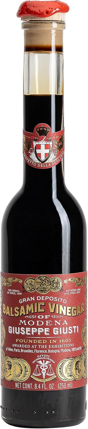 Giusti Balsamic Vinegar of Modena IGP, 3 Gold Medals Gran Deposito, Thick & Balanced Authentic Italian Aceto Balsamico from Italy – 8.45 fl oz (250 ml) - Pack of 1