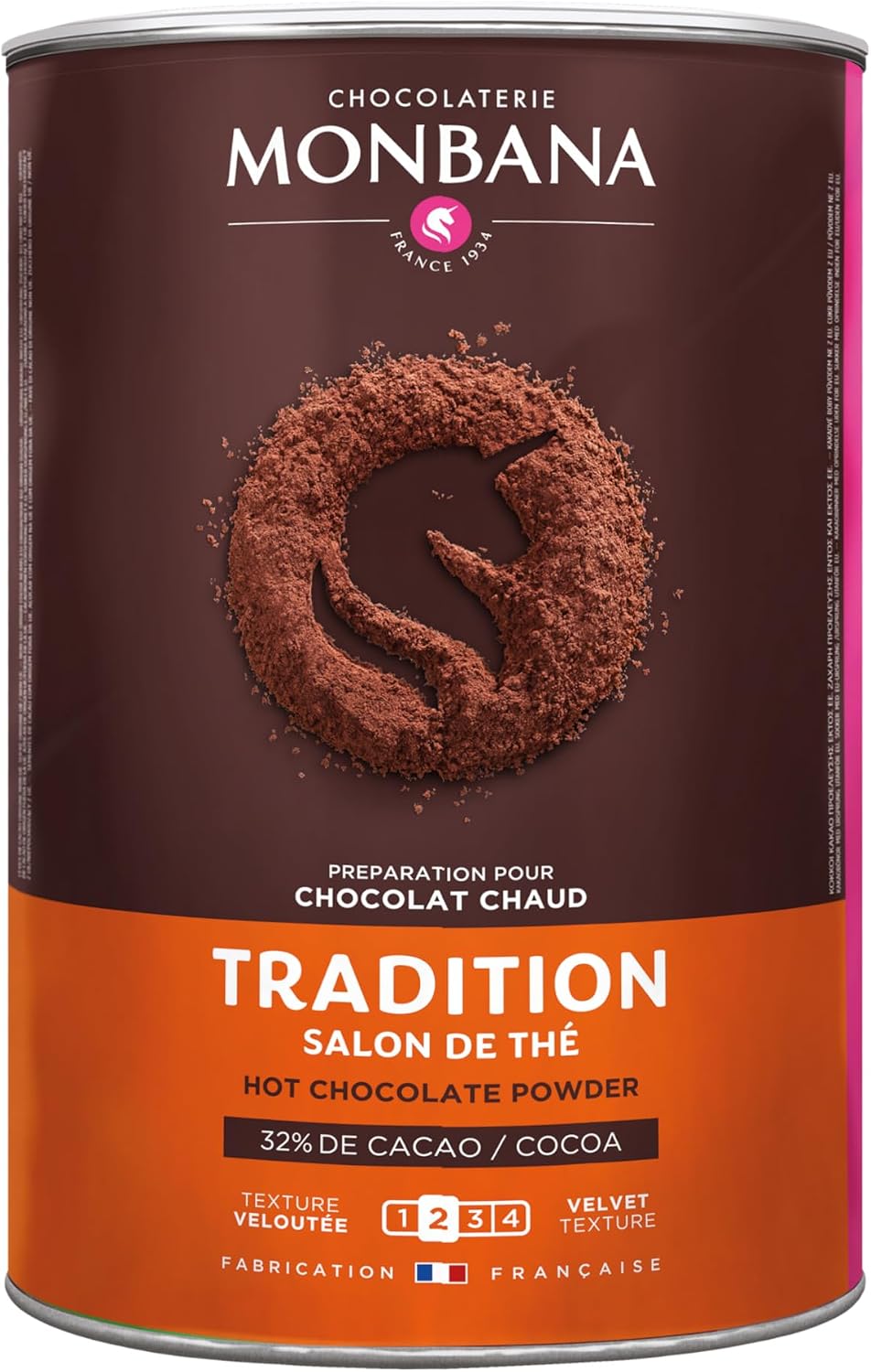 MONBANA - TRADITION SALON DE THE CHOCOLAT EN POUDRE 32% CACAO BOITE 1KG