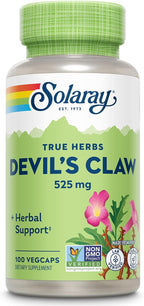 Solaray Devil's Claw Root 525 mg - Devils Claw Herbal Supplement, Devilsclaw Herb Pills, Cartilage Support for Men & Women, Non-GMO, Lab Verified - 100 Vegan Capsules