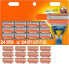 24Pcs Premium Razor Blades for Men compatible gillette fusion 5 blades refills -5-Layer Stainless Steel Refills Compatible with Fusion 5 Style Razors,Smooth Shaving Replacement Cartridges Value Pac