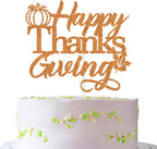 Happy Thanksgiving Cake Topper, Friendgiving Fall Themed Cake Decor, Thankful AF, Glittery Autumn Party Decorations Supplies