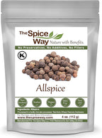 The Spice Way Allspice - Whole (4 oz) a multipurpose berry for curries, sauces, soups and even pastries