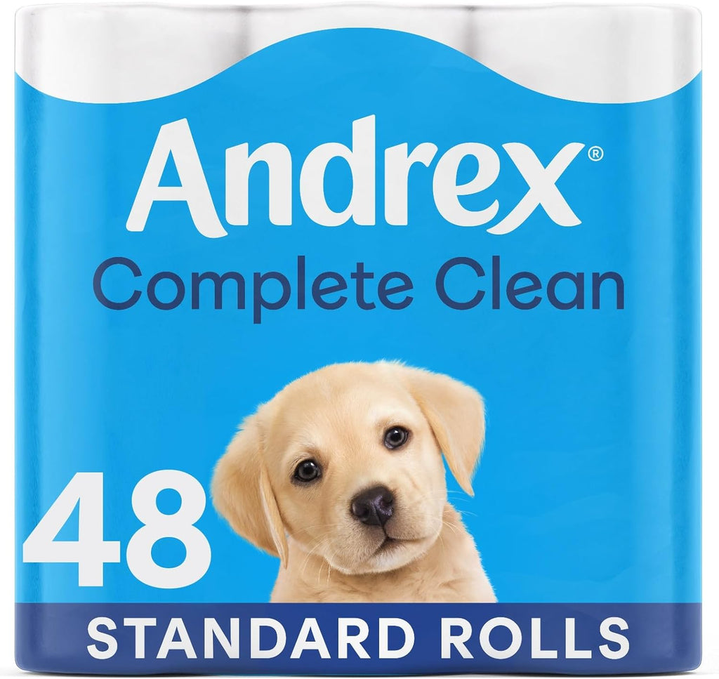 Andrex Toilet Roll - Classic Clean Toilet Paper, 48 Toilet Rolls (16 Rolls x 3 Packs)
