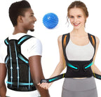 Generic Adjustable Posture Corrector Back Brace for Men, Women - 2024 Version (33-41 Inches M Waist) - Made of HQ Neoprene with FREE Massage Ball - Lightweight, Comfortable Belt for Spine Correction