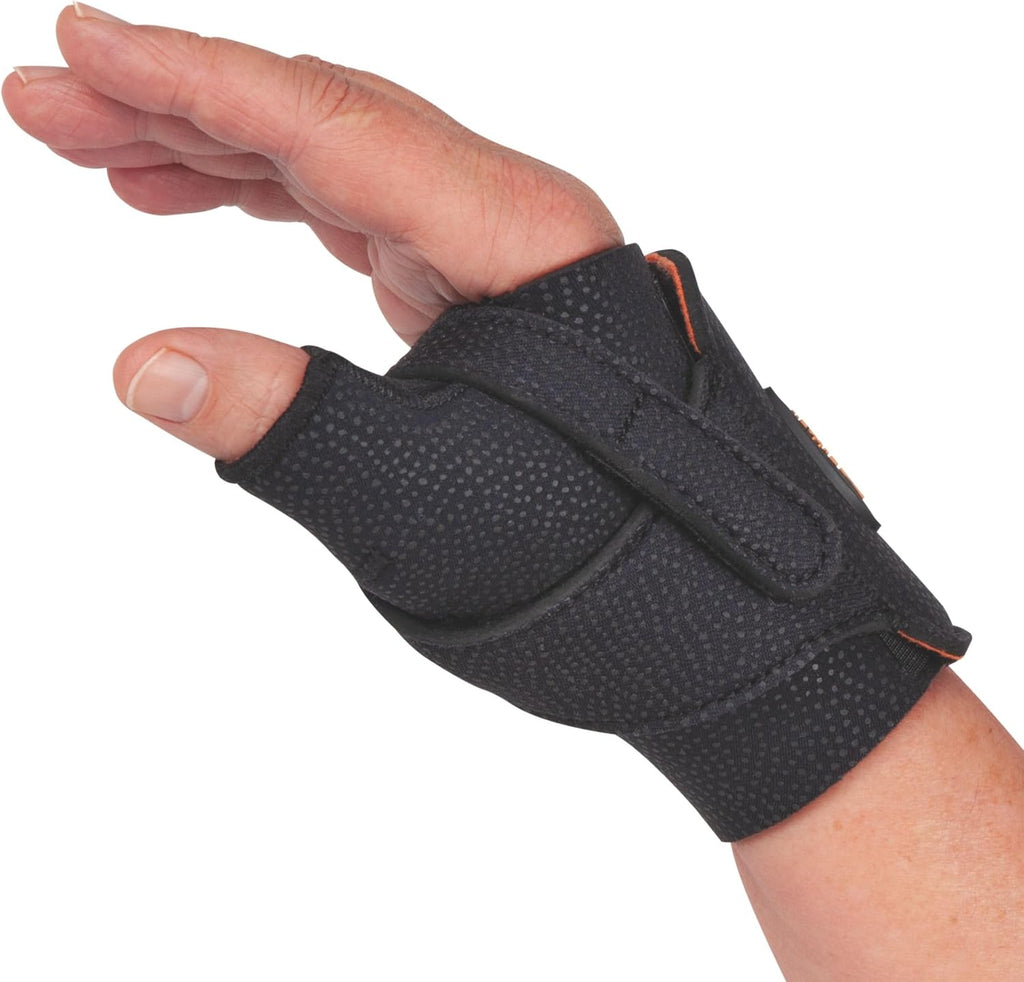 North Coast Medical OrthoThermic™ Warm CMC Thumb Brace — Non-Slip Thermal Restriction Splint for Arthritis, Stiffness & Tendinitis Relief - Black, Right Hand, Medium (7 to 8 inches)