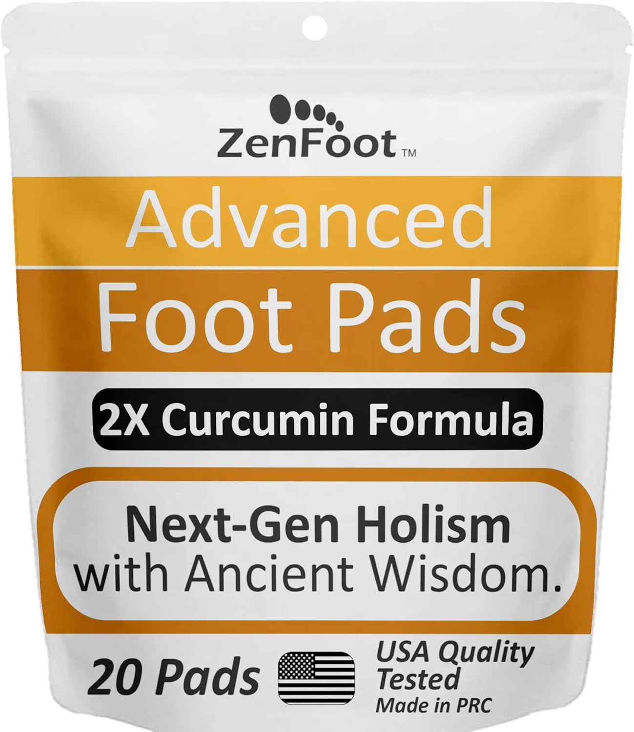 Advanced Foot Pads with Turmeric Curcuminoids, Zeolite & Ginger, 20 Foot Patches, Premium & All-Natural Complex
