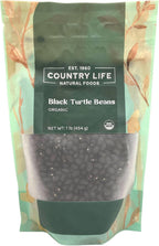 Organic Black Turtle Beans - Mountain High Organics - USA Grown - Earthy Rich Flavor - Chili Tacos Soups Rice - Vegan Non-GMO (1 LB)