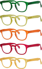 Eyekepper 5 Packs Rainbow Reading Glasses Women Cute Readers Ladies +1.50