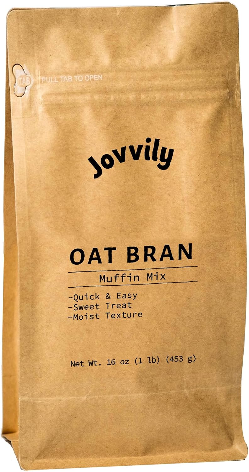 Jovvily Oat Bran Muffin Mix - 1 lb - Sweet Treat - Easy to Make - Convenient