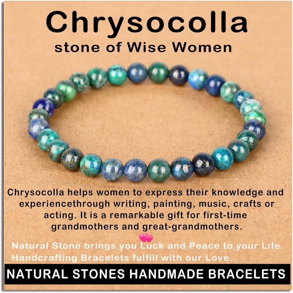AD Beads Handmade Gemstone Stretch Elastic Bracelet Crystal Healing Reiki Nature's Beauty and Spiritual Essence Unisex