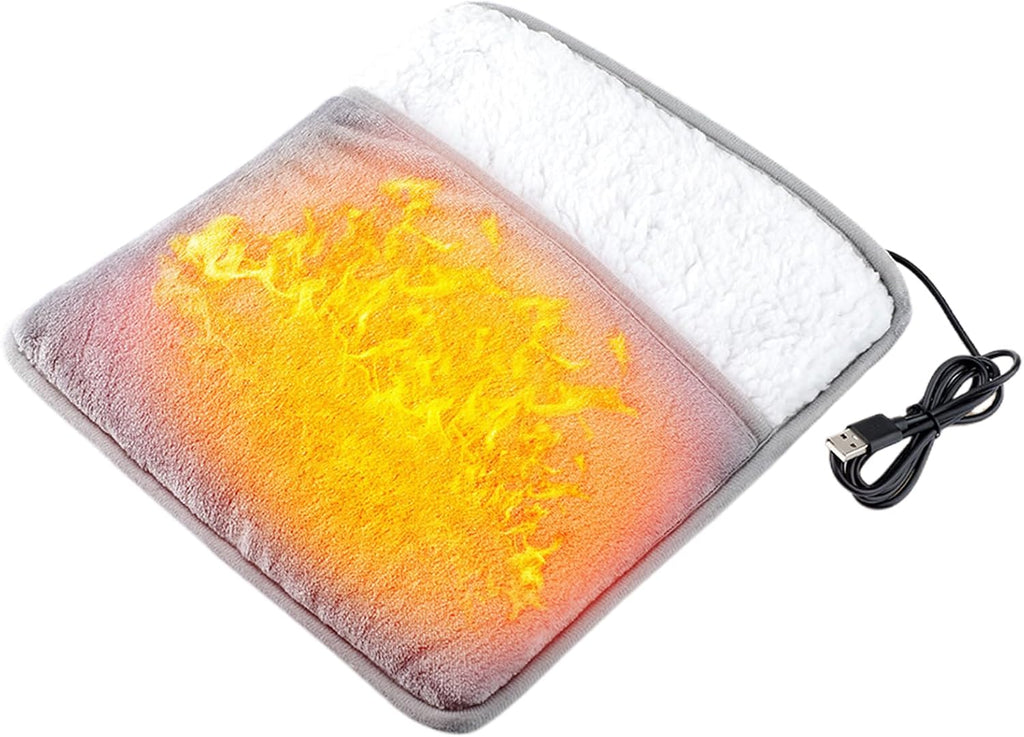 Electric Foot Warmer Rechargeable Pad Rapid Feet Heating Cover Targeted Heat for Feet USB Powered Compact Storage for Women Men Offices Chair Camping Legs Rest Work Home Winter Rest Wellness