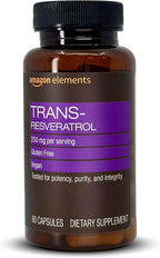 Amazon Elements - Trans-Resveratrol, 250 mg, 60 Capsules, 2 Month Supply, Vegan