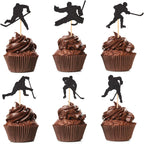 Hockey Cupcake Toppers Pack of 48 Hockey Player Cupcake Picks for Boys Ice Hockey Sport Themed Party Supplies