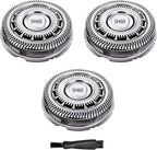 SH60 Replacement Blades Compatible with Philips Norelco Series 6000, SH60 Replacement Shaver Heads Compatible with Philips Razors S6880/81 S6850/85 S6810/82 Etc Modesl (3 pack)