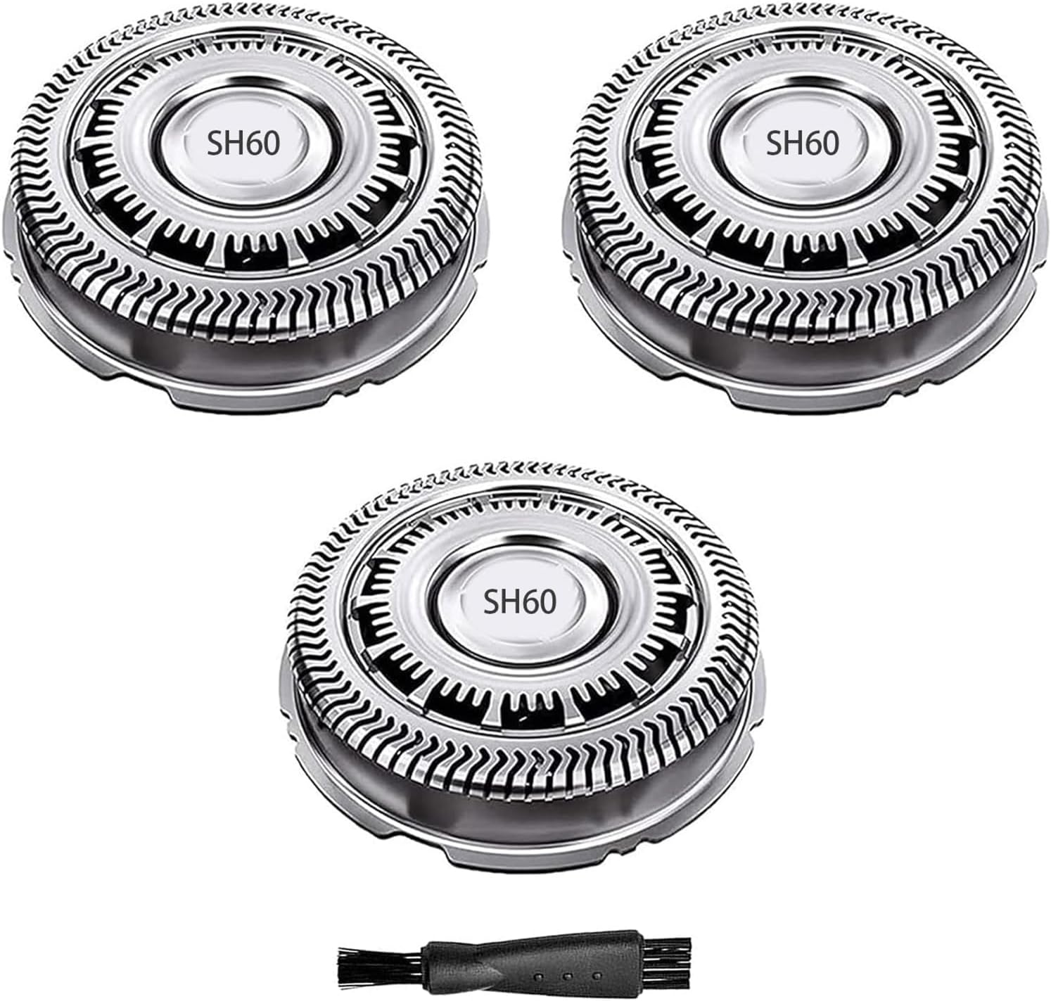 SH60 Replacement Blades Compatible with Philips Norelco Series 6000, SH60 Replacement Shaver Heads Compatible with Philips Razors S6880/81 S6850/85 S6810/82 Etc Modesl (3 pack)