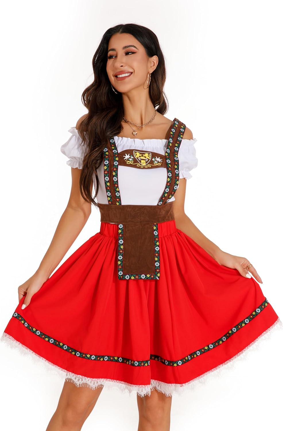 Oktoberfest Costumes Women Garden Maid Dresses 3pcs Sexy Oktoberfest Outfit Halloween Costume for Women