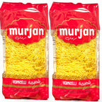 Murjan Vermicelli 14 oz (400g), (2Pack 800g) – Short-Cut Vermiceli Noodles for Rice, Soups & More – Pantry Essential Premium Quality Vermicelli شعيرية (Pack of 2)