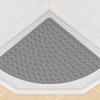 Yolife Large Corner Shower Mat, 25.6" x 25.6" Non Slip Shower mats for Inside Shower, Shower Mat with Drain Hole, Machine Washable Shower Floor Mat, Bathtub Mat Non Slip with Suction Cups, Grey